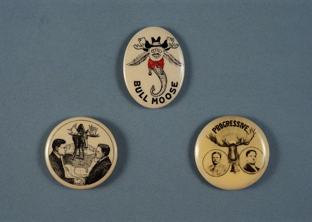 Detail of Progressive Party Buttons by Corbis