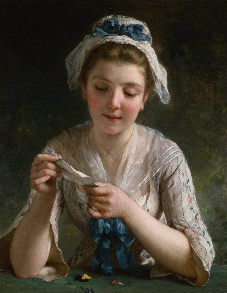 Detail of The Love Letter by Emile Munier