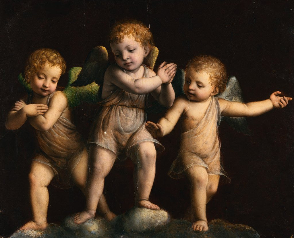 Detail of Three Cherubs by a Follower of Bernardino Luini by Corbis