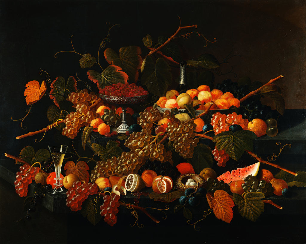 Detail of Still Life: The Abundance of Fruit by Severin Roesen