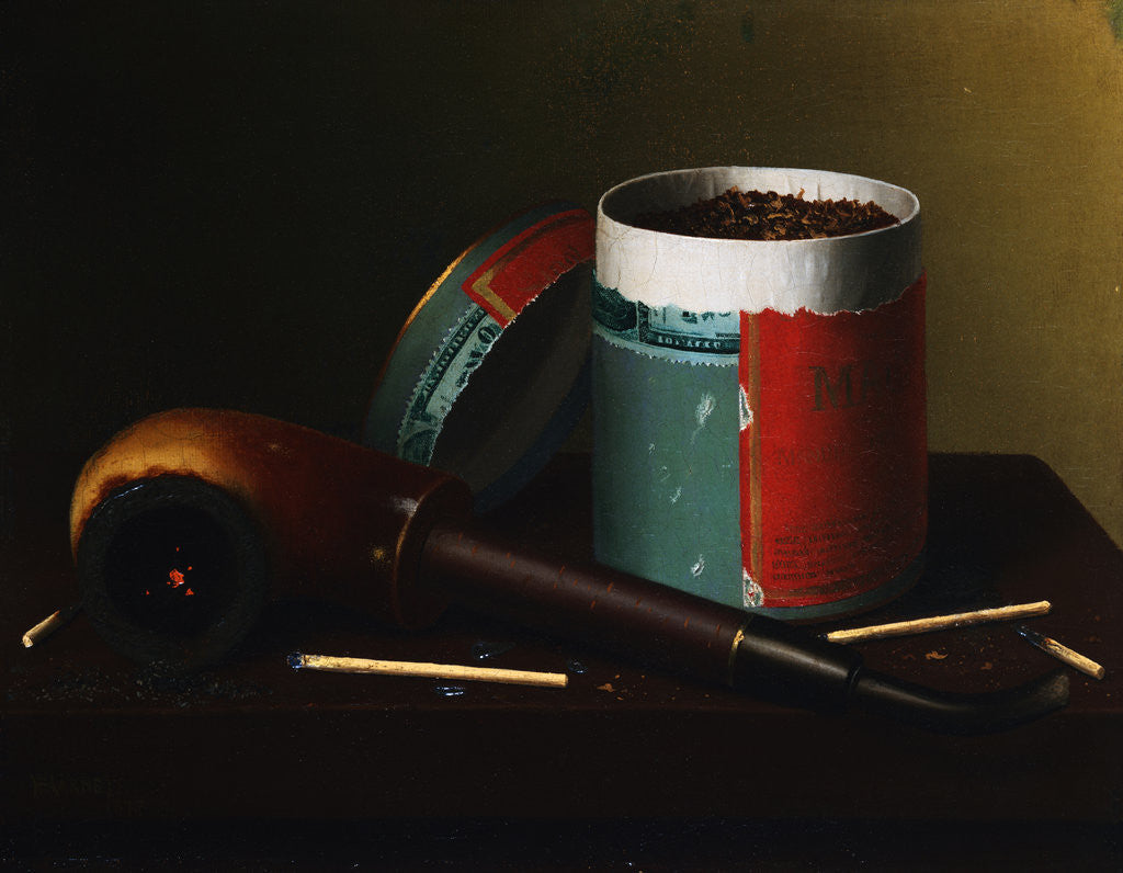 Detail of Still Life with Pipe by William Michael Harnett