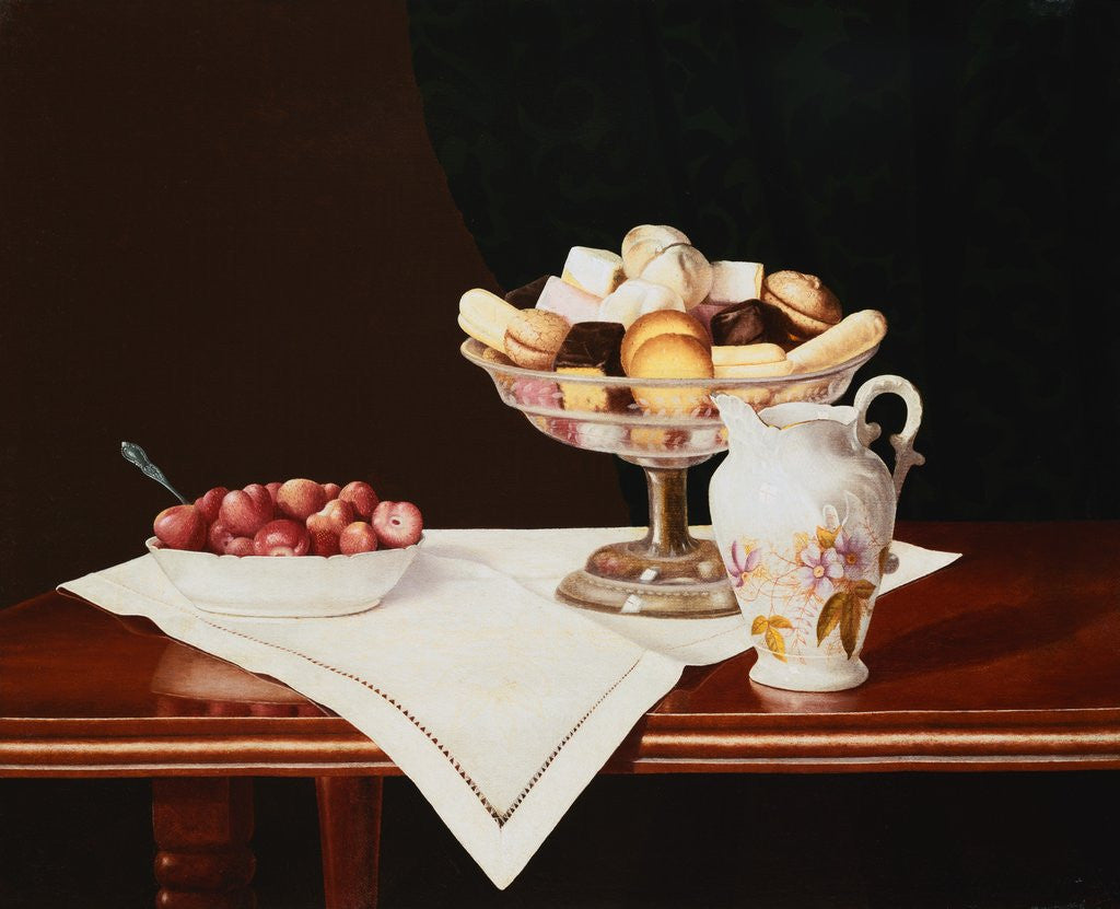 Detail of Still Life with Sweets and Strawberries by George Cope