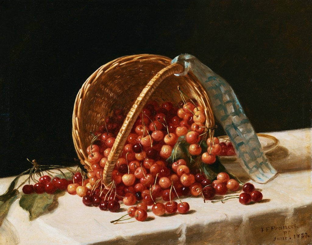 Detail of A Basket of Cherries by John F. Francis