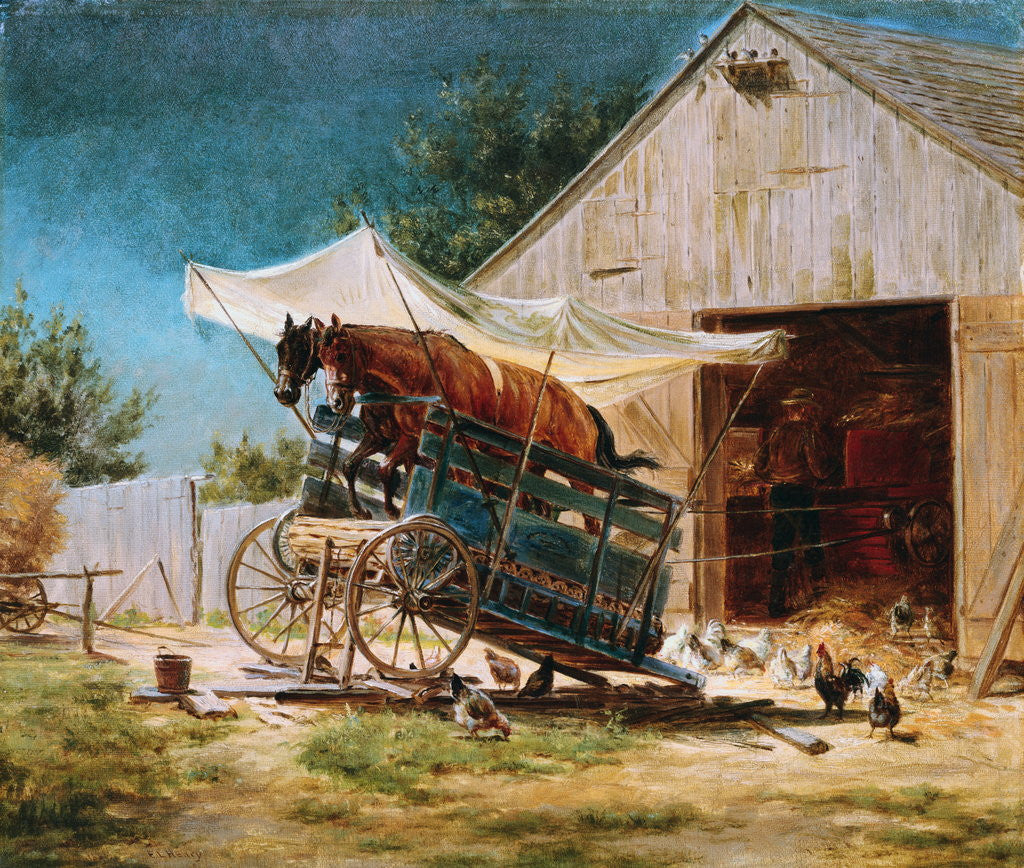 Detail of The Hay Thrasher by Edward Lamson Henry