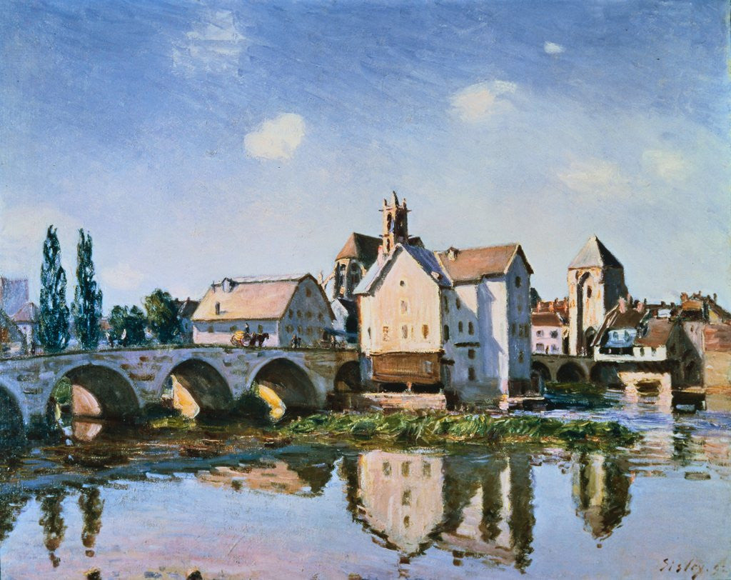 Detail of The Moret Bridge in the Sun by Alfred Sisley