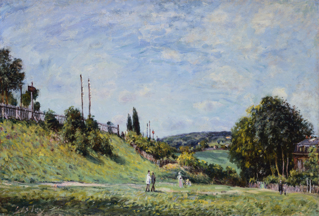 Detail of The Railroad Tracks to Sevres by Alfred Sisley