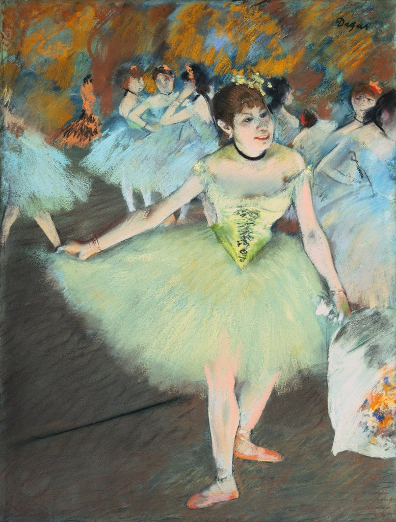 Detail of On Stage by Edgar Degas