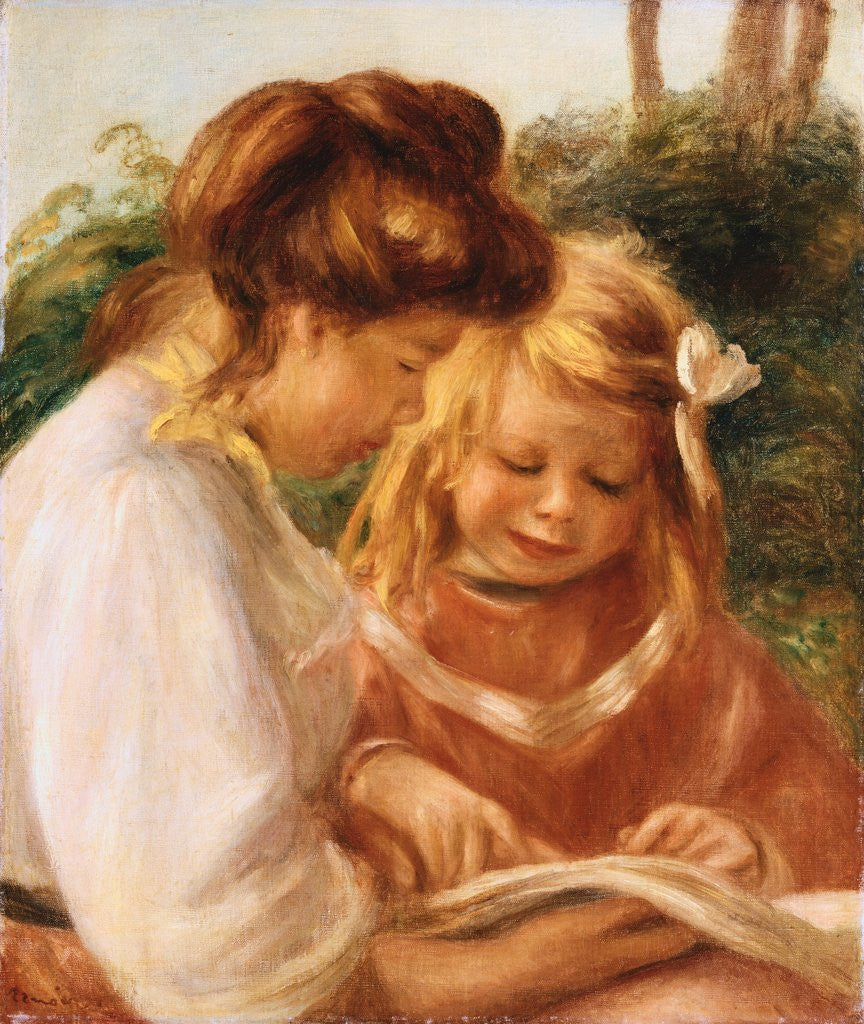 Detail of The Alphabet (Jean and Gabrielle) by Pierre-Auguste Renoir