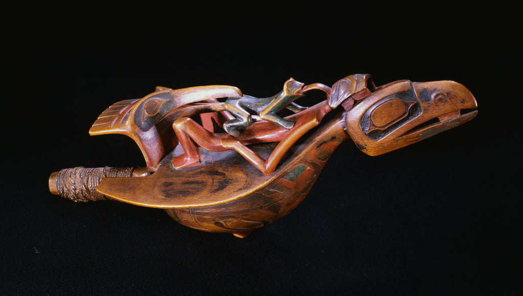 Detail of A Tlingit Wood Raven Rattle by Corbis