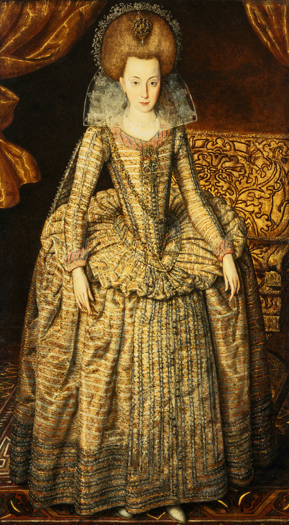 Detail of Portrait of Queen Elizabeth of Bohemia by Robert Peake the Elder