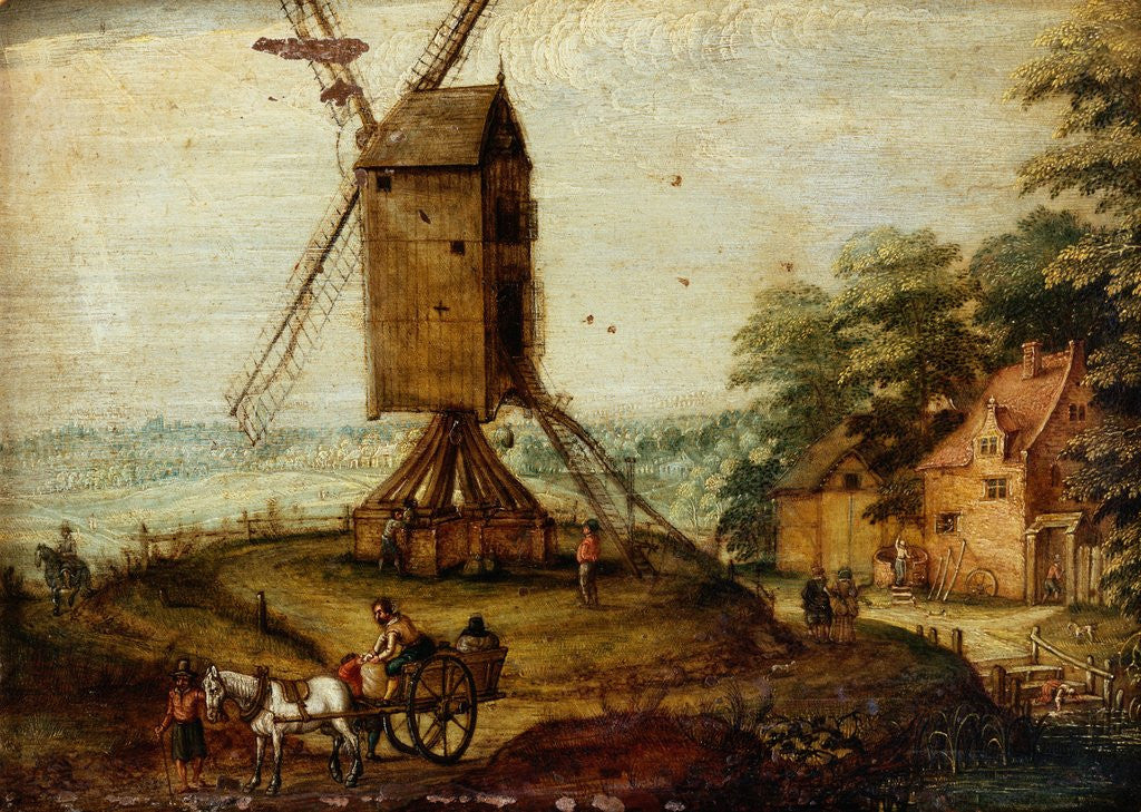 Detail of Landscape with a Windmill by Marten Ryckaert