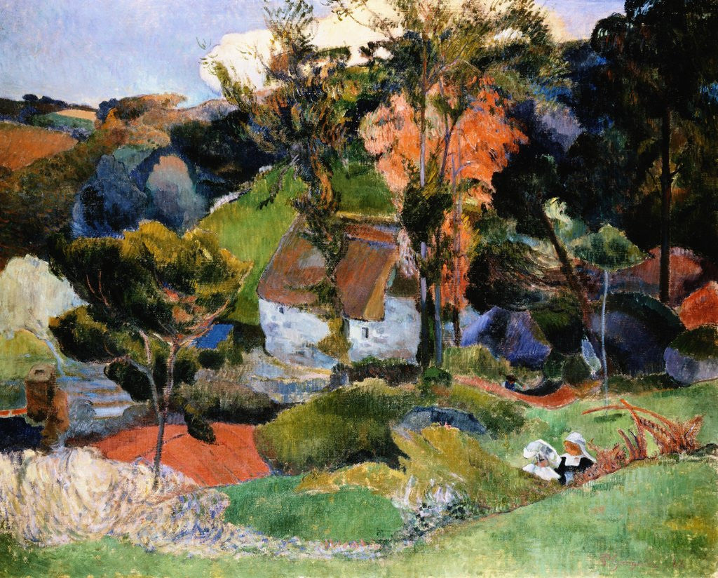 Detail of Landscape at Pont-Aven by Paul Gauguin