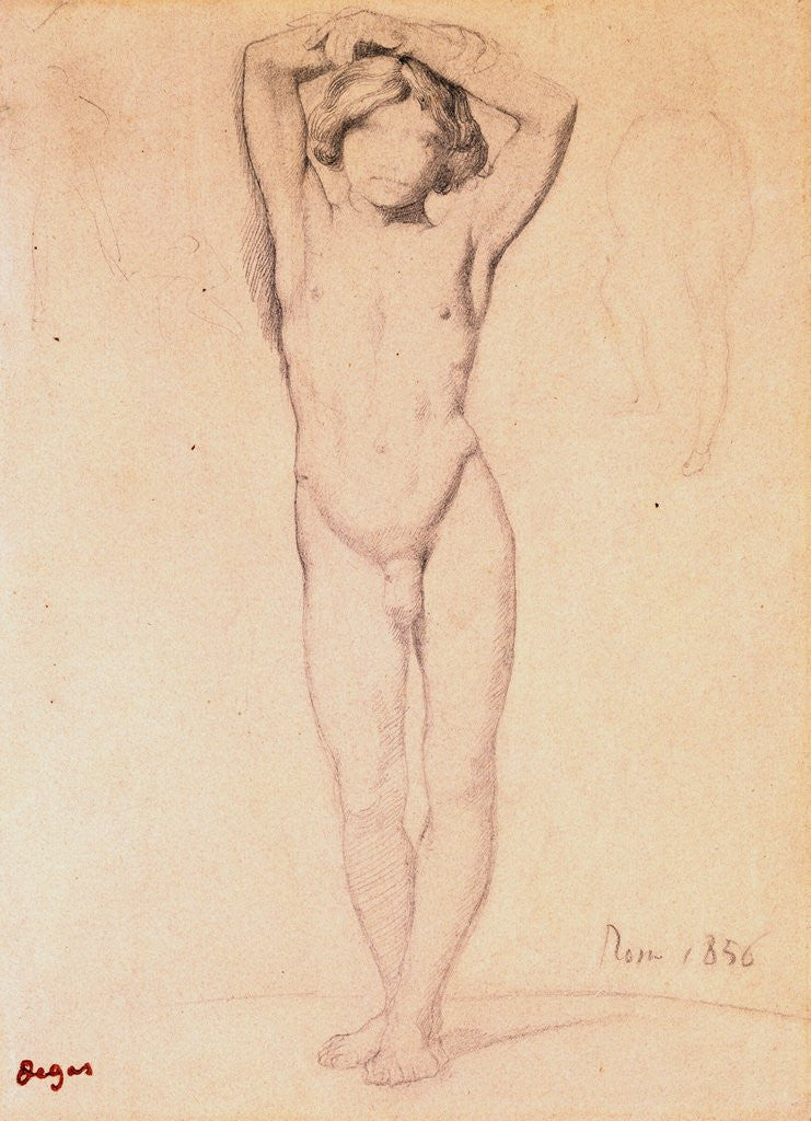 Detail of Study of Nude by Edgar Degas