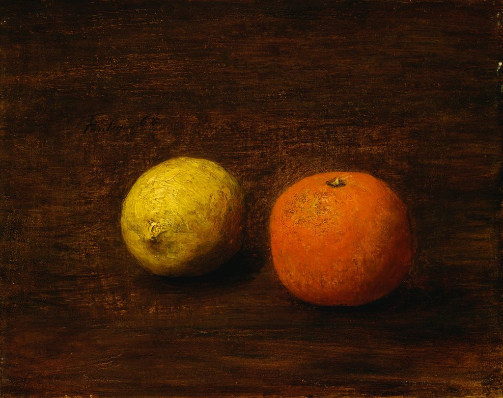 Detail of Still Life, Lemon and Orange by Henri Fantin-Latour