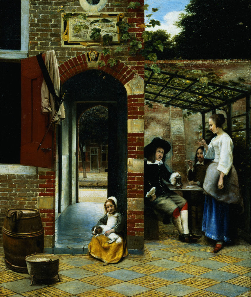 Detail of Courtyard of a House in Delft by Pieter de Hooch