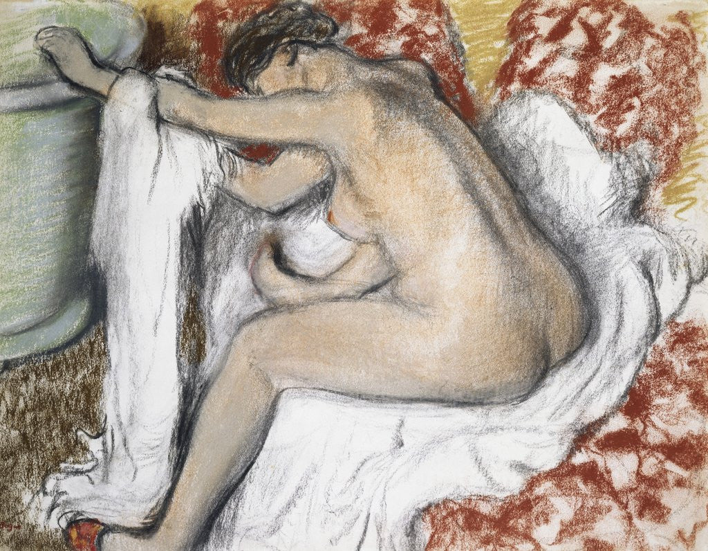 Detail of Leaving the Bath by Edgar Degas