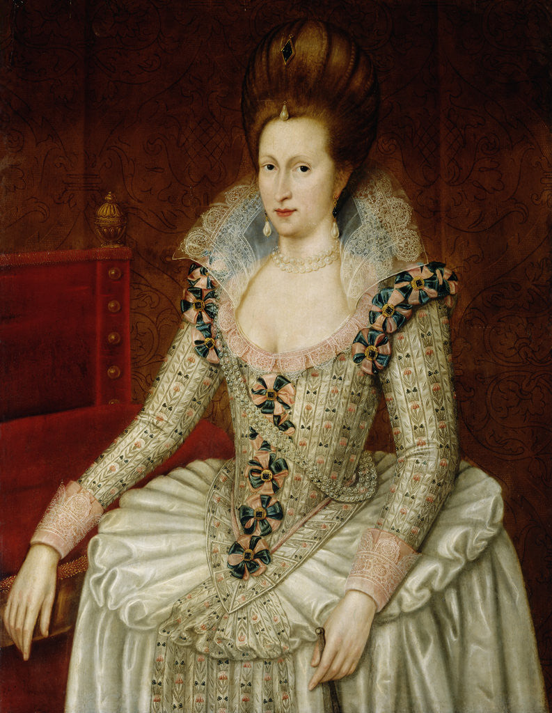 Detail of Portrait of Queen Anne of Denmark by John de Critz