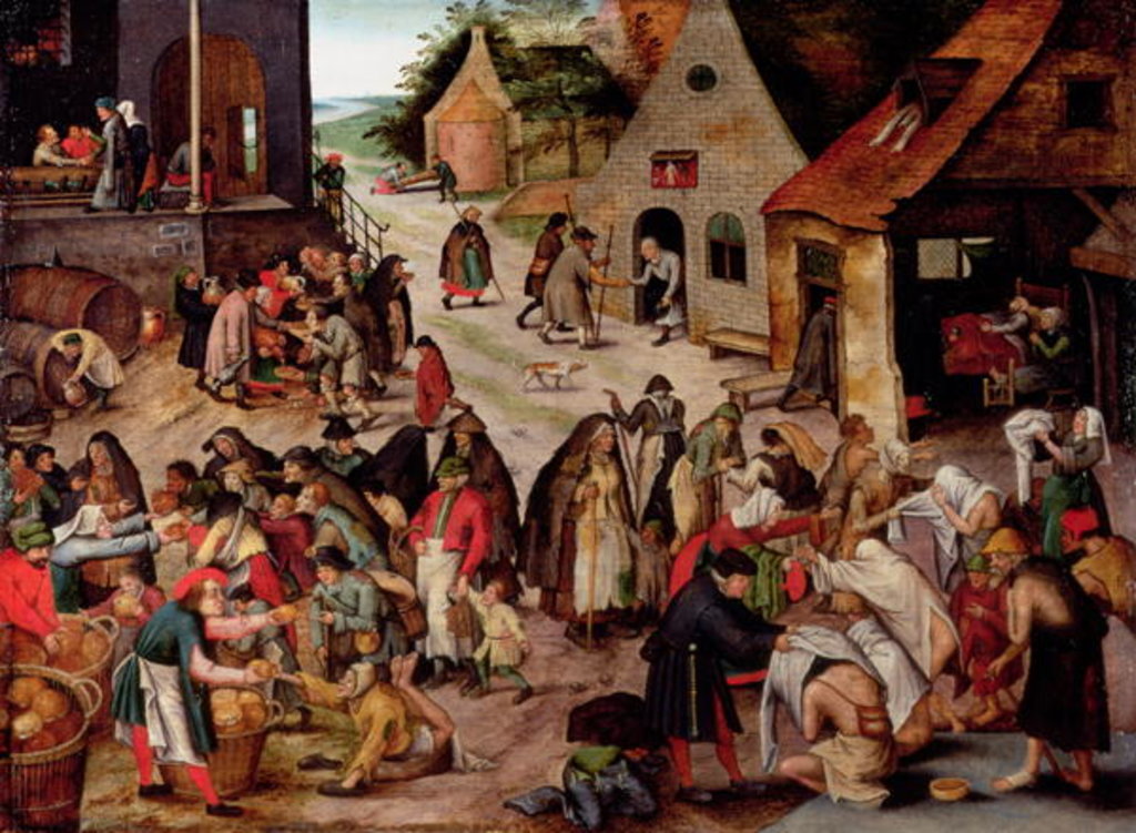 Detail of The Seven Acts of Charity by Pieter the Younger Brueghel