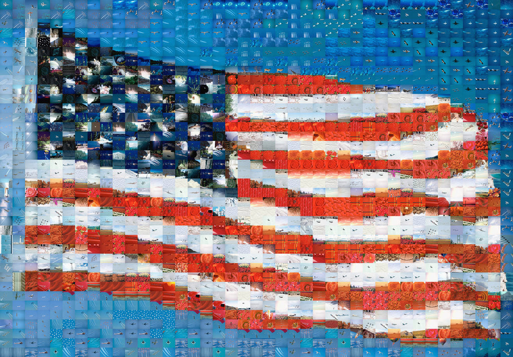 Detail of American Flag Mosaic by Corbis