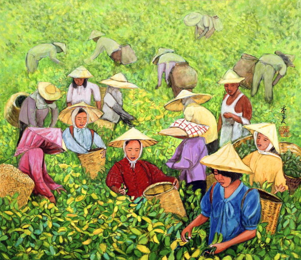 Detail of Tea Picking Girl, 1994 by Komi Chen