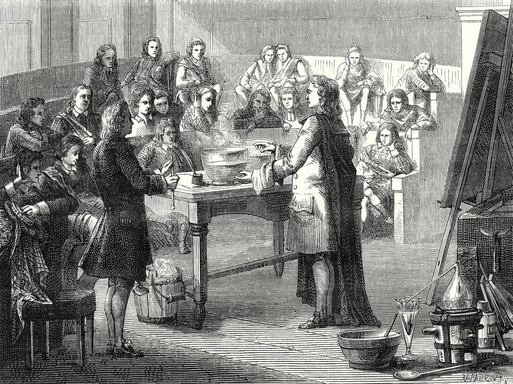 Detail of Joseph Black Conducts the Experiment of Caloric Latent Before Students of the University of Glasgow by Anonymous