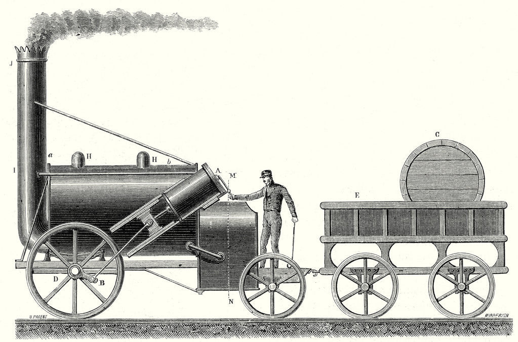 Detail of The 'Rocket' Locomotive of George and Robert Stephenson by Anonymous