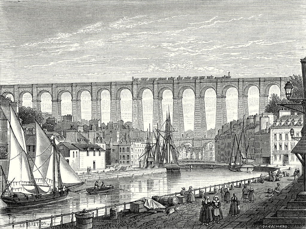 Detail of The Morlaix Viaduct on the Paris to Brest Railway Line by Anonymous