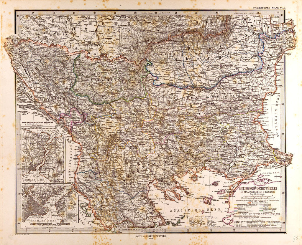 Detail of Europe Map 1872 by Anonymous