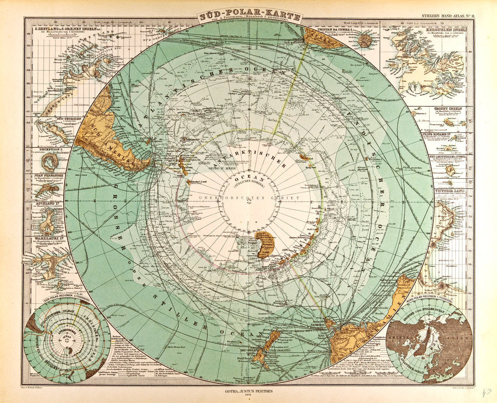 Detail of South Pole Map by Anonymous
