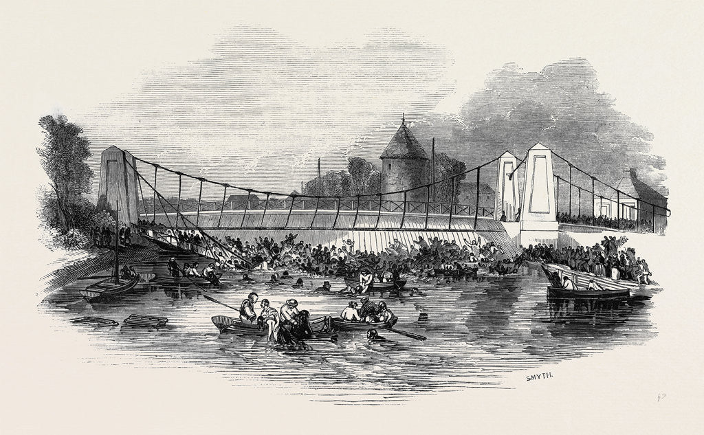 Detail of Fall of the Suspension Bridge, at New Yarmouth, on Friday, May 2, 1845 by Anonymous