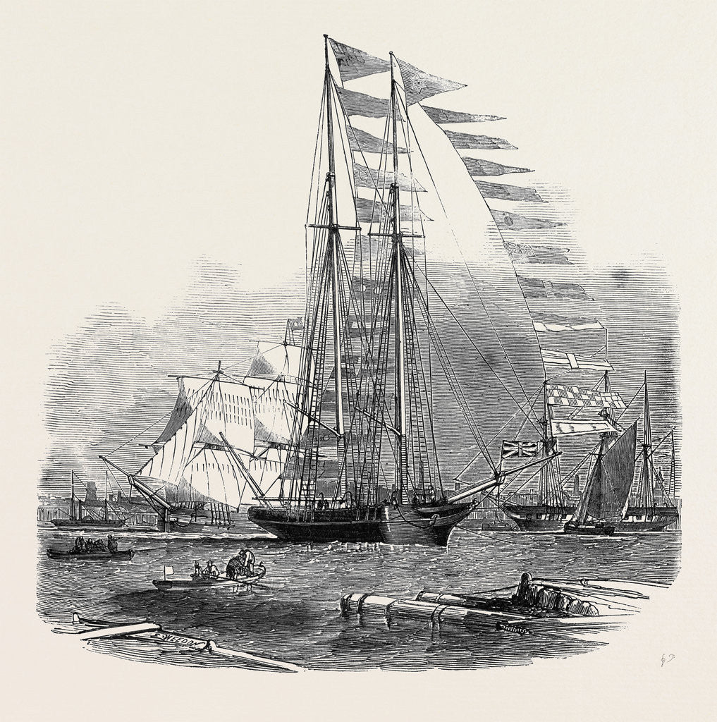 Detail of The Titania Schooner Yacht, Built for Mr. Robert Stephenson, C.E. by Anonymous