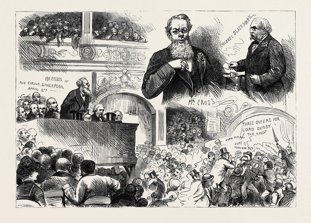 Detail of The General Election: Conservative Meeting at Hengler's Circus Liverpool 1880 by Anonymous