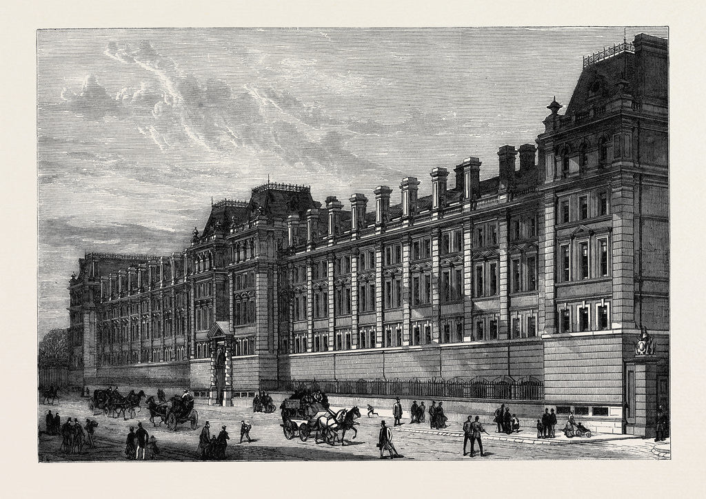 Detail of The New Cavalry Barracks at Knightsbridge London 1880 by Anonymous