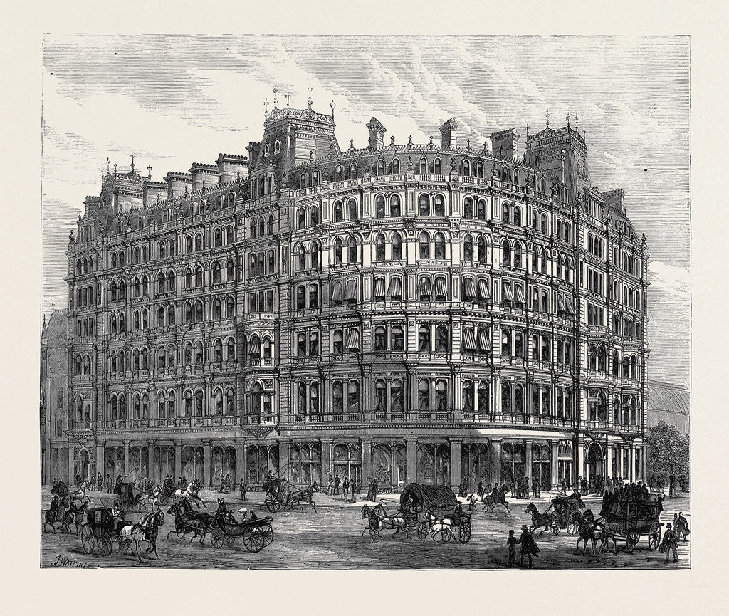 Detail of The New Grand Hotel Charing Cross (on the Site of Northumberland House) London 1880 by Anonymous