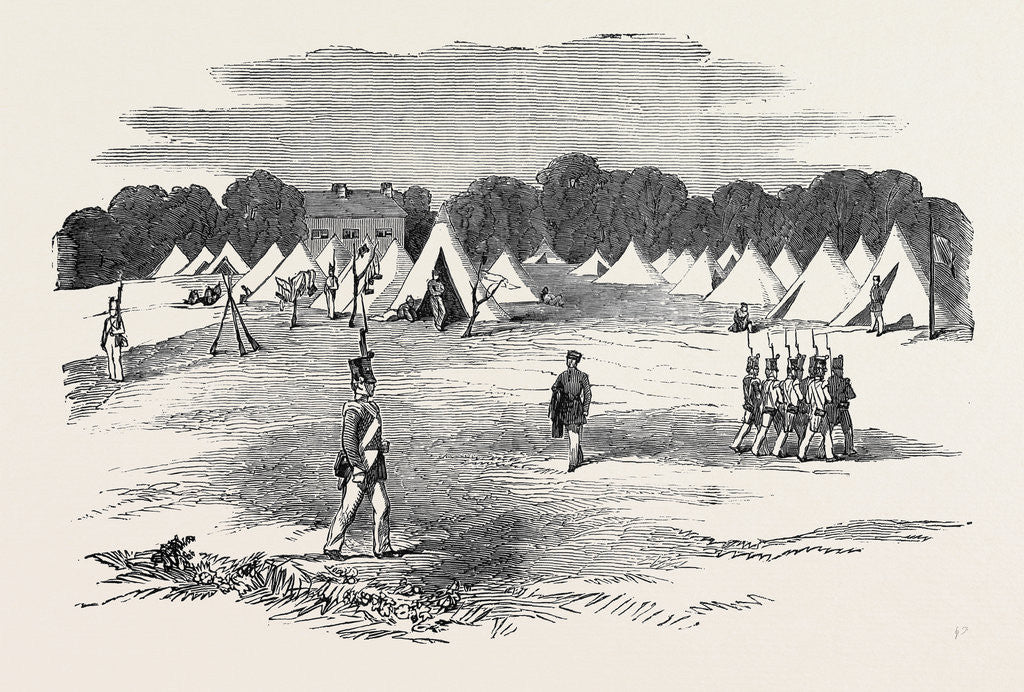 Detail of The Encampment at Six-Mile Bridge, Clare, Ireland, 1852 by Anonymous