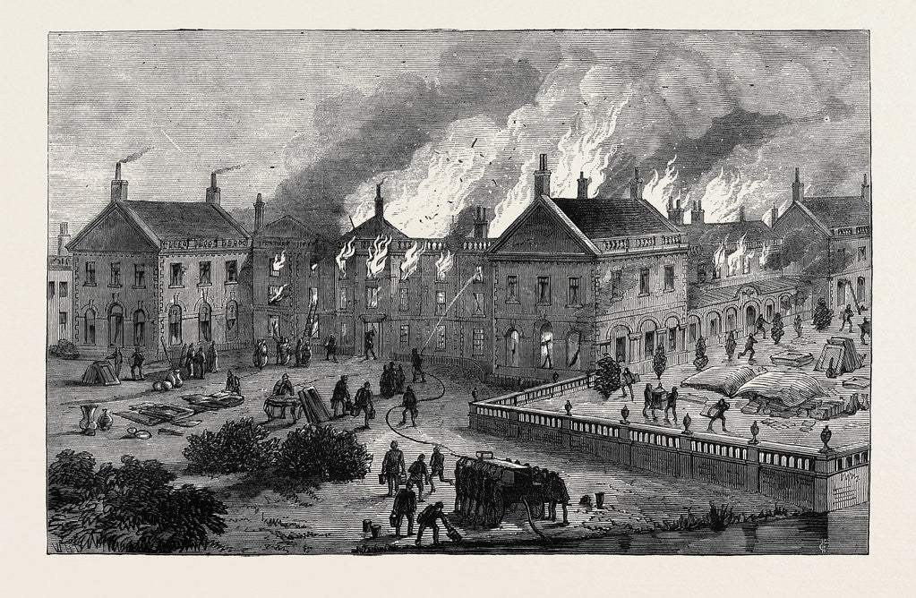 Detail of Fire at Clumber the Duke of Newcastle's House Nottinghamshire 1879 by Anonymous