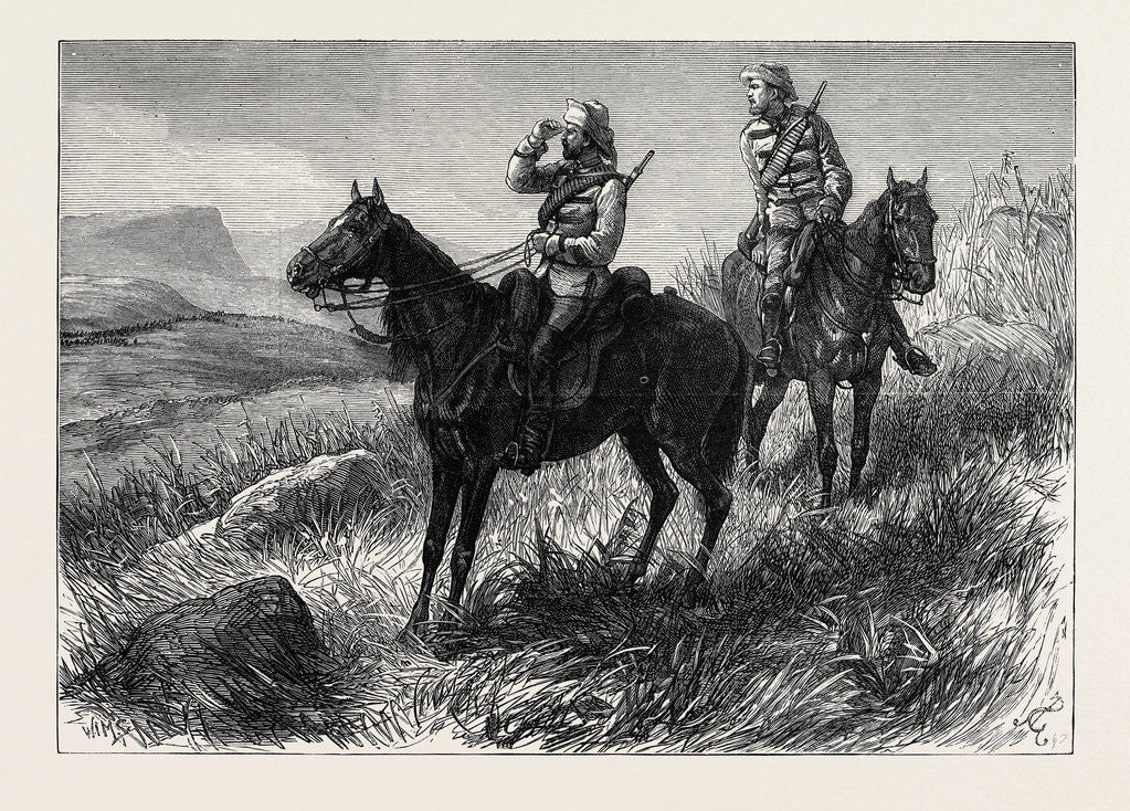 Detail of The Zulu War: Frontier Light Horse on Vidette Duty Discovering Zulus Near Colonel Wood's Camp 1879 by Anonymous