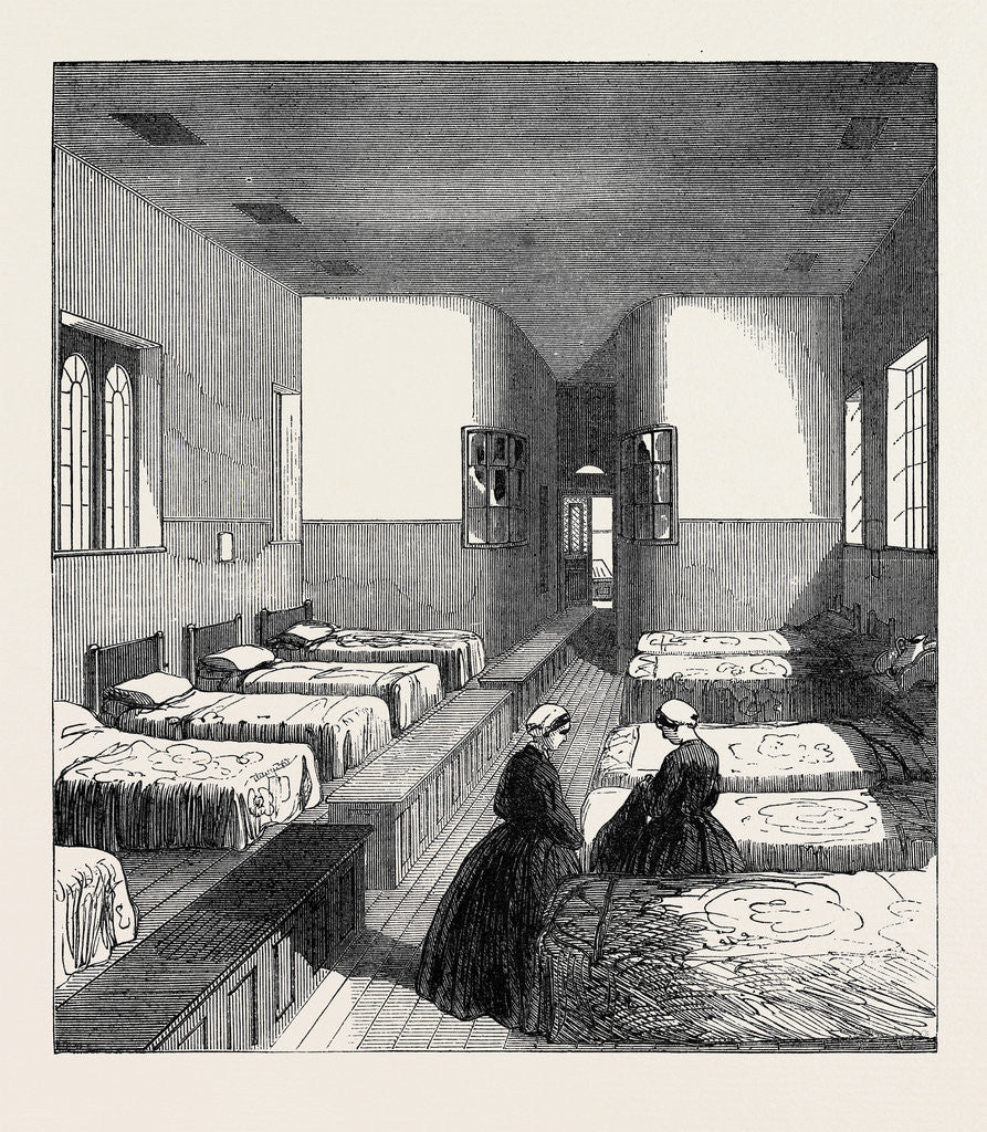 Detail of The Broadmoor Criminal Lunatic Asylum: Female Dormitory UK 1867 by Anonymous