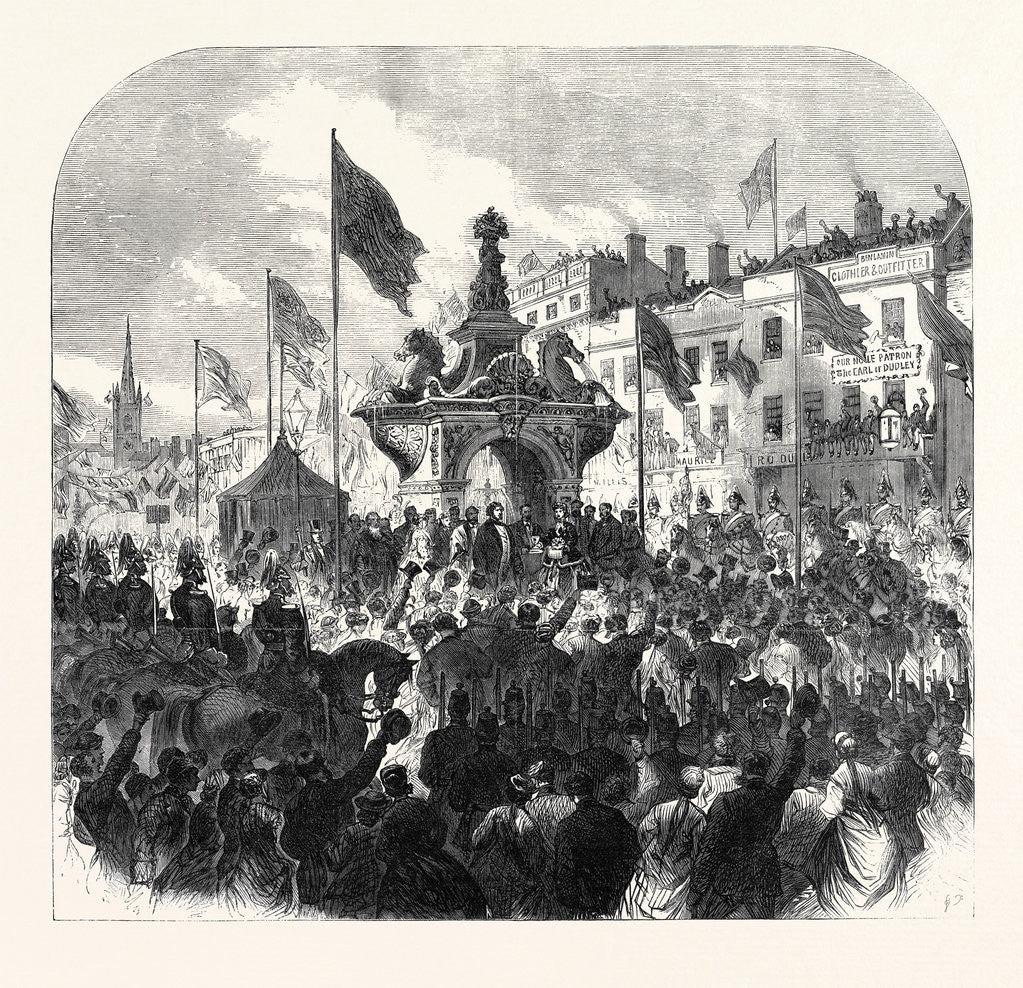 Detail of Opening of the Dudley Fountain in the Marketplace Dudley 1867 by Anonymous