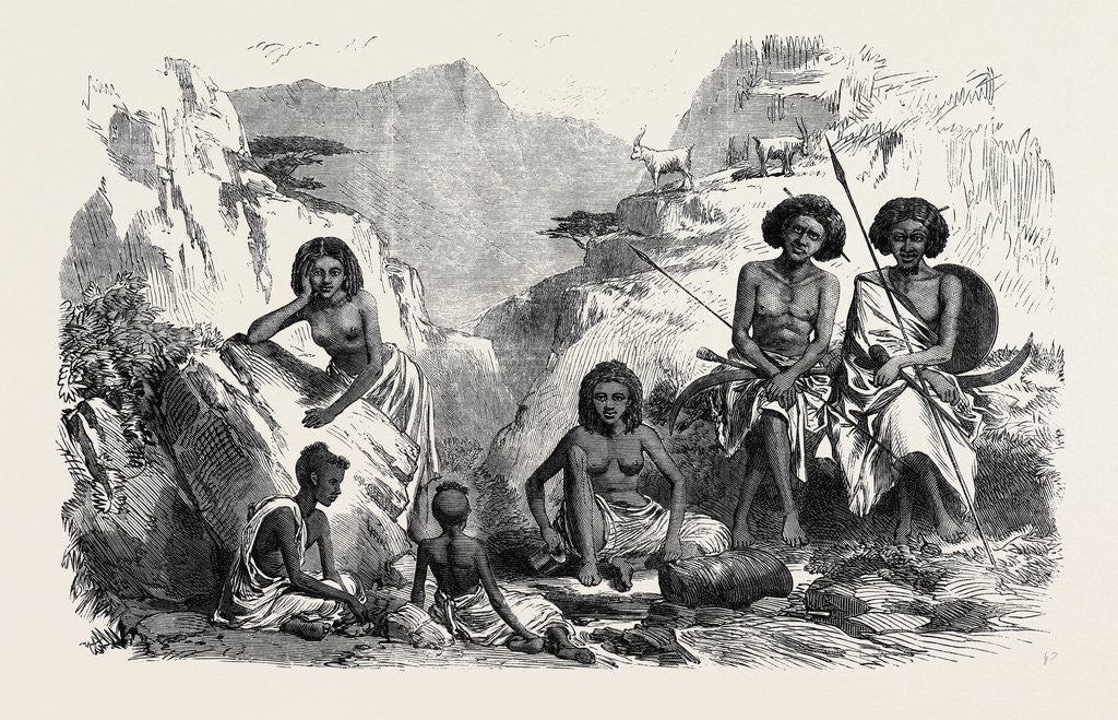 Detail of The British Expedition to Abyssinia: Group of Shohos at the Hamhamo Spring Tekonda Pass 1867 by Anonymous