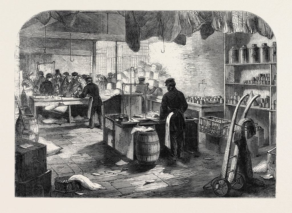 Detail of The Cotton Famine: Shop for Mill Hands at Mr. Birley's Mill Manchester 1862 by Anonymous