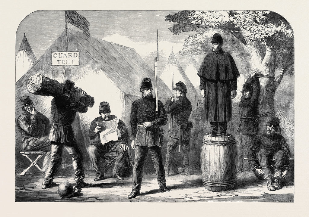 Detail of The Civil War in America: Punishment Drill in the Federal Camp by Anonymous