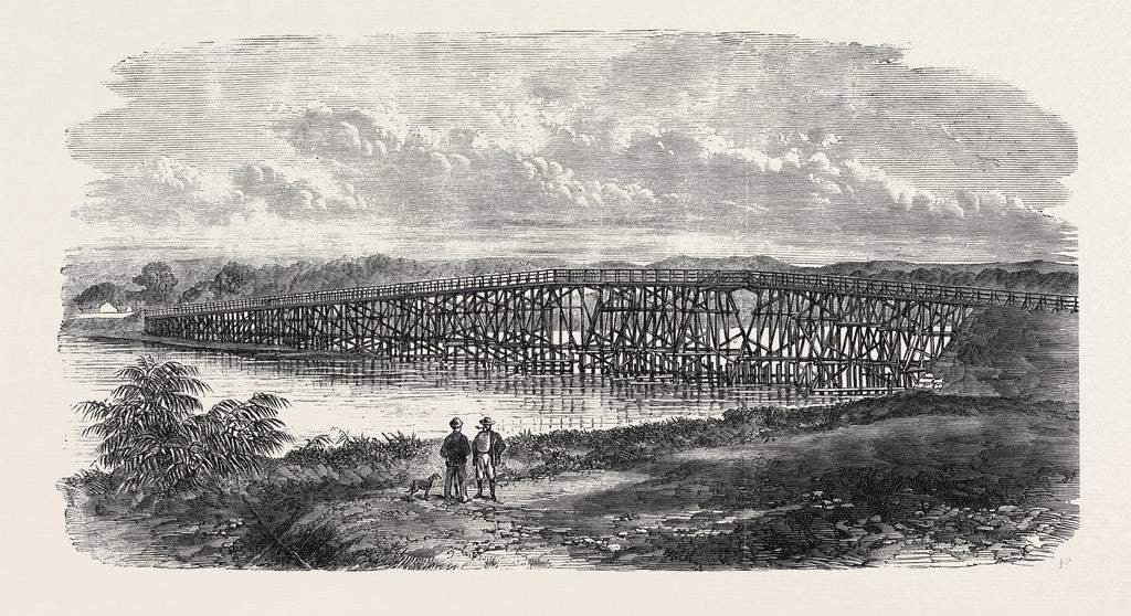 Detail of Bridge at North Fremantle Western Australia 1868 by Anonymous