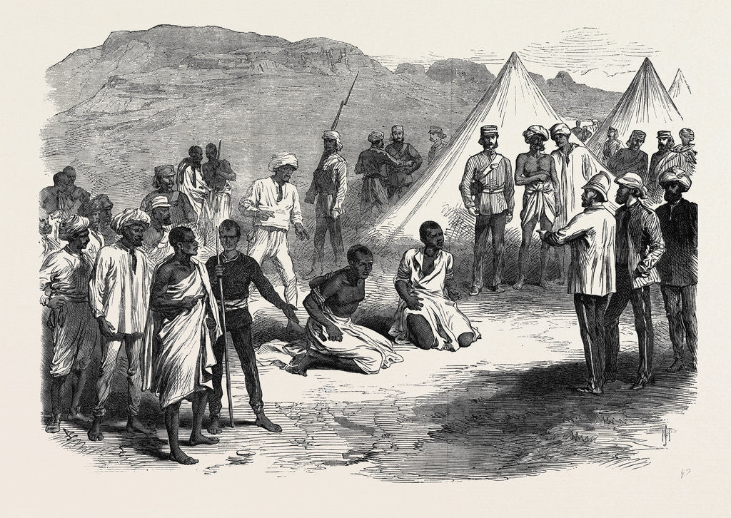 Detail of The War in Abyssinia: Trial of Two Natives for Stealing Commissariat Stores 1868 by Anonymous