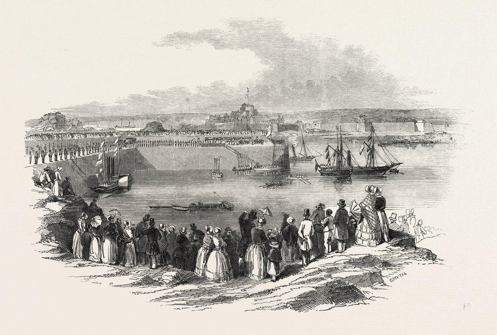 Detail of Her Majesty Queen Victoria Landing at Victoria Pier, Jersey, 1846 by Anonymous