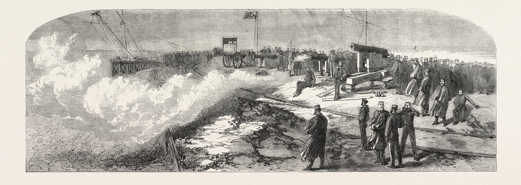 Detail of The Volunteer Artillery at Shoeburyness: Firing for the Prince of Wales's Prize, UK, 1865 by Anonymous