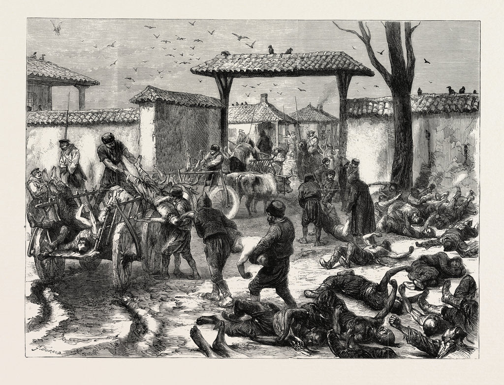 Detail of Russo-Turkish War, Siege of Plevna: The Reality of War: Carting Away the Living and the Dead Inside Plevna, 1877, Pleven, Bulgaria by Anonymous