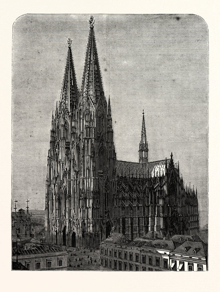 Detail of Germany: The Cologne Cathedral (Kölner Dom), Begun Aug. 14, 1248; Completed Aug. 14, 1880. by Anonymous