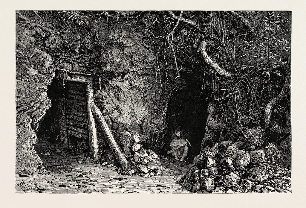 Detail of Tunnels for Quartz at Needlerock, Stone's Reef Gold Mining in Wynaad, India by Anonymous