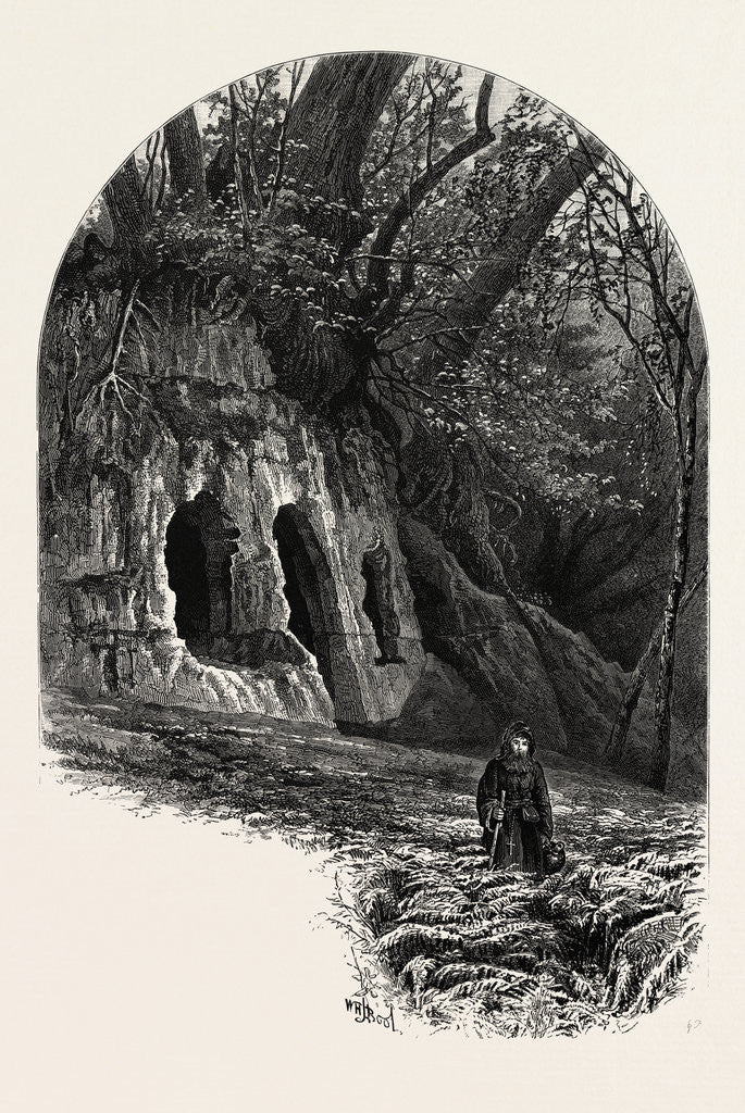 Detail of The Hermit's Cave, Depedale, the Dales of Derbyshire by Anonymous